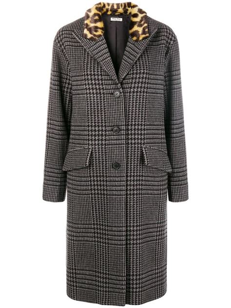 miu miu houndstooth coat pink|Miu Miu Houndstooth Coat .